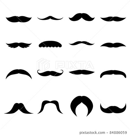 Set of moustaches, vector illustration 84886059