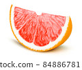 Grapefruit fruit slice isolated on white background 84886781