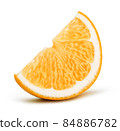 Orange fruit slice isolated on white background 84886782