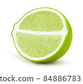 Half of lime fruit slice isolated on white 84886783