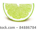 Lime fruit slice isolated on white background 84886784