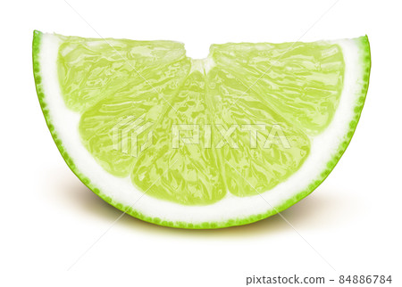 Lime fruit slice isolated on white background Lime fruit slice isolated on white background 84886784