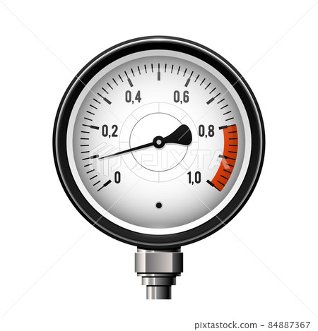 Manometer scales, pressure gauge, compression meter device, vector 84887367