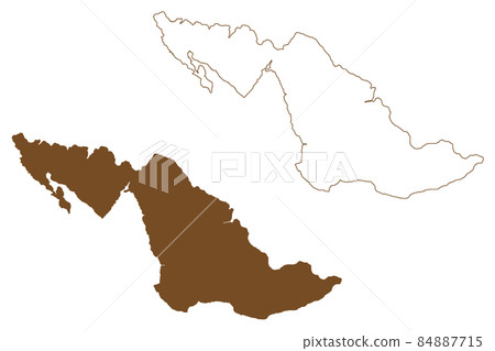Biak island (Republic of Indonesia, Melanesia, Oceania, Schouten Islands Archipelago) map vector illustration, scribble sketch Biak map Biak island (Republic of Indonesia, Melanesia, Oceania, Schouten Islands Archipelago) map vector illustration, scribble sketch Biak map 84887715