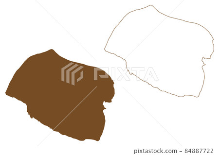 Ayon island (Russia, Russian Federation, Chukotka) map vector illustration, scribble sketch Ayon map 84887722