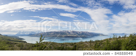 Panorama picture of Lago el Toro at the Torres del Paine National Park Panorama picture of Lago el Toro at the Torres del Paine National Park 84888049