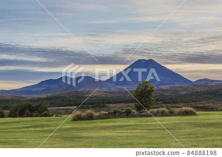 Picture of Mount Ngauruhoe and Mount Ruapehu in the Tongariro National Park on northern island of New Zealand in summer 84888198