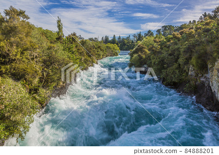 View on rough water stream on northern island of New Zealand during daytime 84888201