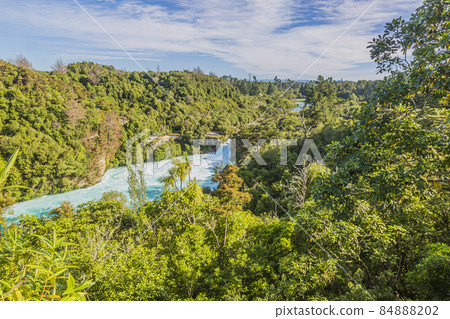 View on rough water stream on northern island of New Zealand during daytime 84888202