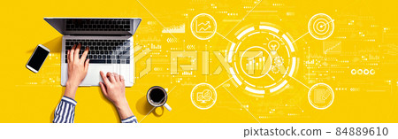 Data Analysis concept with person using laptop 84889610