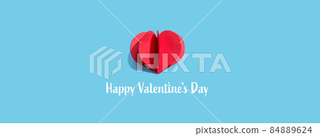 Valentines day massage with a paper craft heart Valentines day massage with a paper craft heart 84889624