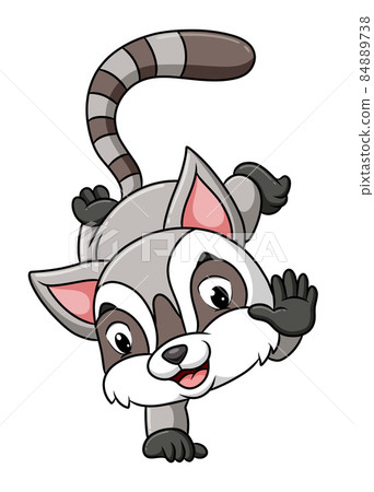 The cute lemur is standing with one hand The cute lemur is standing with one hand 84889738