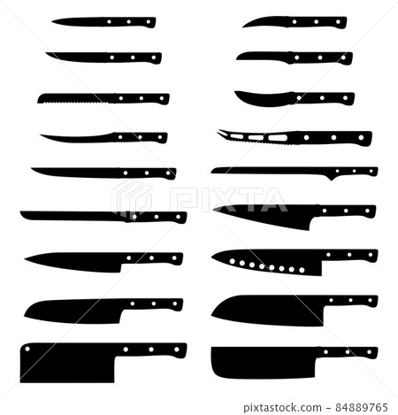 Set of kitchen knives, vector illustration Set of kitchen knives, vector illustration 84889765