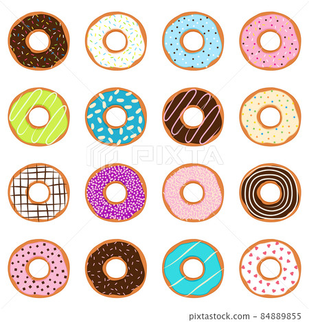 Set of donuts, vector illustration Set of donuts, vector illustration 84889855