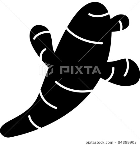 Ginger Glyph Icon Vegetable Vector Ginger Glyph Icon Vegetable Vector 84889902