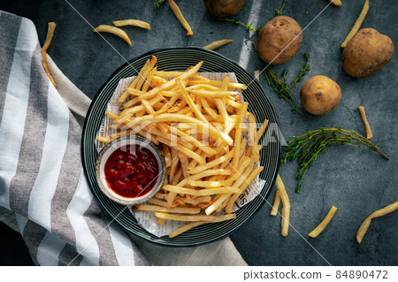 French fries table photo French fries table photo 84890472