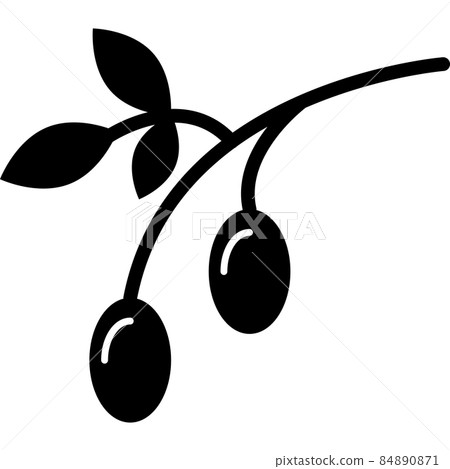 Olive Glyph Icon Fruit Vector Olive Glyph Icon Fruit Vector 84890871