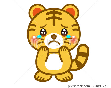 老虎刺穿的插圖素材 老虎刺穿的插圖素材 84891245