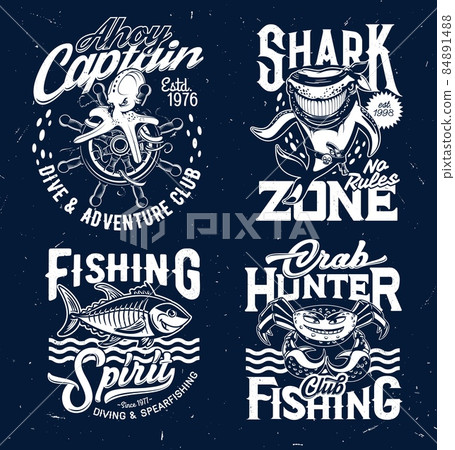 Tuna fishing club t-shirt design vintage Vector Image