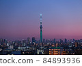 Evening scenery and Tokyo sky tree 84893936