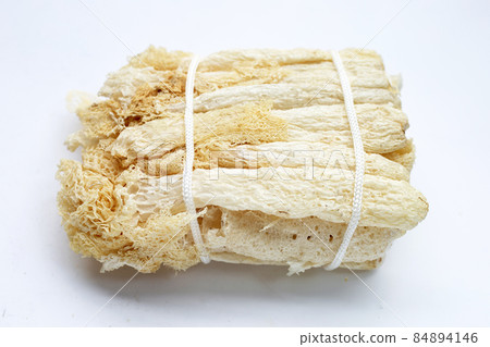 Dried tropical stinkhorn mushroom on white Dried tropical stinkhorn mushroom on white 84894146