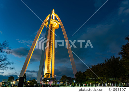 138 Tower Park, Ichinomiya City, Aichi Prefecture Illuminations and evening view of Kiso Sansen National Government Park 84895107