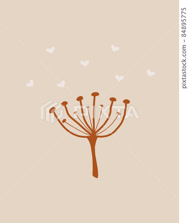 Vector illustration of branches and hearts in the style of kids boho. Boho style nursery decoration. 84895775