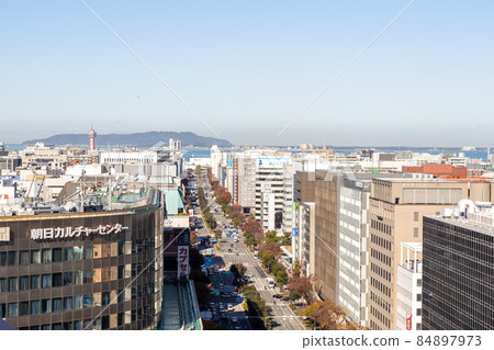 Scenery of Fukuoka City, Fukuoka Prefecture View from the roof of JR Hakata City 84897973