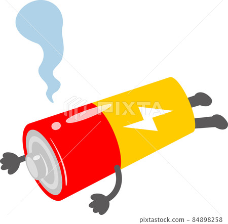 The character of a fallen dry battery, the battery is dead 84898258