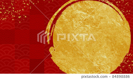 新年素材 日式背景素材 精美設計 金箔舞動 畫筆觸摸圈 84898886
