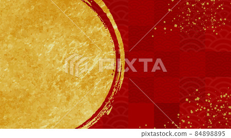 New Year's material Japanese-style background material Beautiful design with gold leaf dancing Brush touch circle New Year's material Japanese-style background material Beautiful design with gold leaf dancing Brush touch circle 84898895