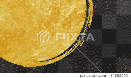 New Year's material Japanese-style background material Beautiful design with gold leaf dancing Brush touch circle New Year's material Japanese-style background material Beautiful design with gold leaf dancing Brush touch circle 84898903