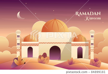 Beautiful Mosque Ramadan Kareem Greeting Islamic Holiday Muslim Celebration Card 84899181