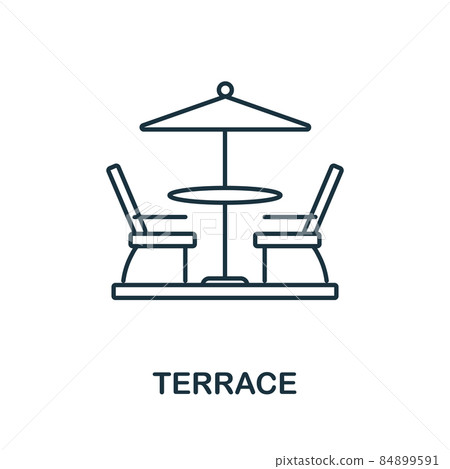 Terrace icon. Line element from balcony collection. Linear Terrace icon sign for web design, infographics and more. 84899591