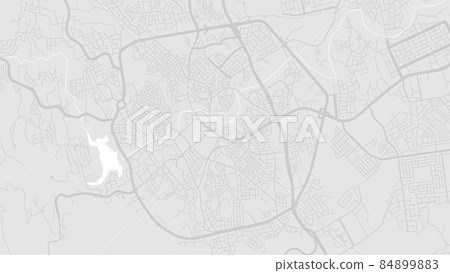 White and light grey Abha City area vector background map, streets and water cartography illustration. 84899883