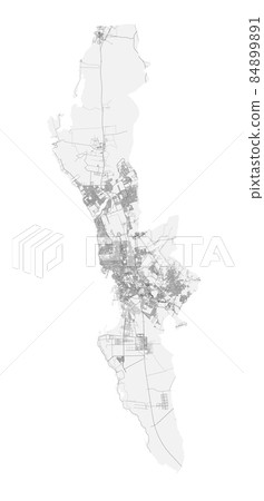 Jeddah vector map. Detailed map of Jeddah city administrative area. Cityscape urban panorama. 84899891