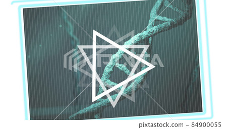 Image of triangles over dna strand spinning-插圖素材 [84900055] - PIXTA圖庫