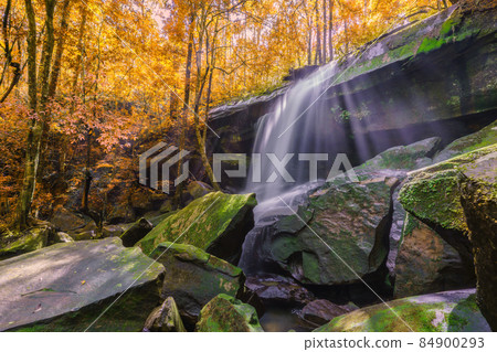 Waterfall at Phu Kradueng national park, Loei Thailand, beautiful landscape of waterfalls in rainforest Waterfall at Phu Kradueng national park, Loei Thailand, beautiful landscape of waterfalls in rainforest 84900293