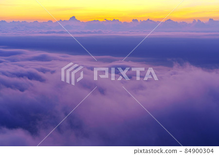 Mist in sunrise at Phu kradueng national park, at Loei province Thailand 84900304