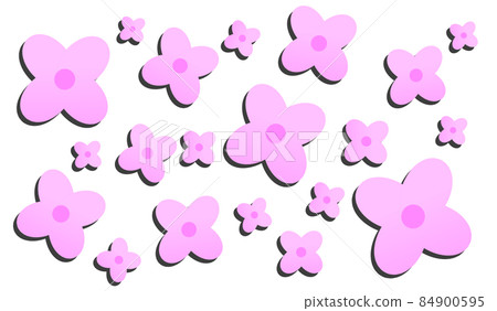 Flower pattern with shadow (pink) - Stock Illustration [84900595] - PIXTA