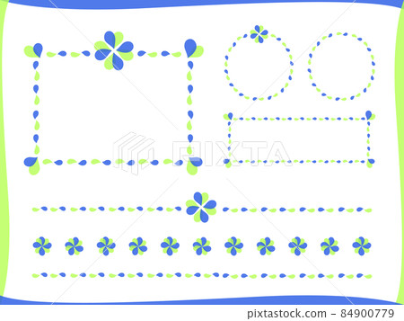 Cute frame set with heart clover motif (blue) 84900779