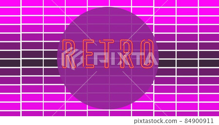 Vector image of retro text with grid pattern and copy space on pink background Vector image of retro text with grid pattern and copy space on pink background 84900911