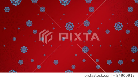 Digitally generated image of snowflakes pattern with copy space on red background Digitally generated image of snowflakes pattern with copy space on red background 84900912