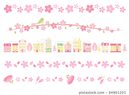 Spring image ruled line vector illustration set... - Stock Illustration ...