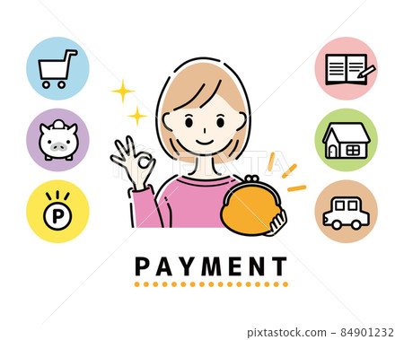 Saving payment, savings, women Saving payment, savings, women 84901232