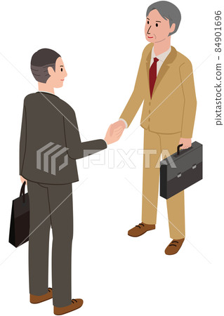 Isome Young man and elderly man close business talk 84901696