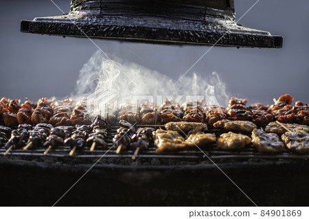 Roast chicken street food in thailand. 84901869