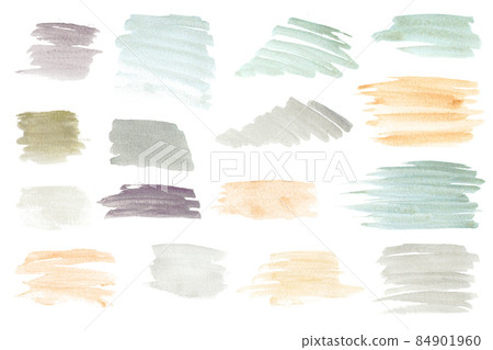 Vintage watercolor brush strokes. Set of hand-drawn elements for design. Use for logo or web design Vintage watercolor brush strokes. Set of hand-drawn elements for design. Use for logo or web design 84901960