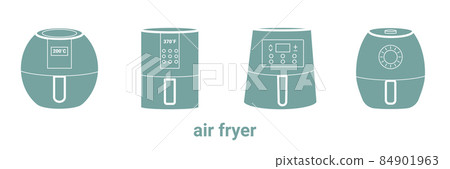 Air fryer flat icon. Multicolor cooking fry appliance icon outline. Vector illustration isolated on white background Air fryer flat icon. Multicolor cooking fry appliance icon outline. Vector illustration isolated on white background 84901963