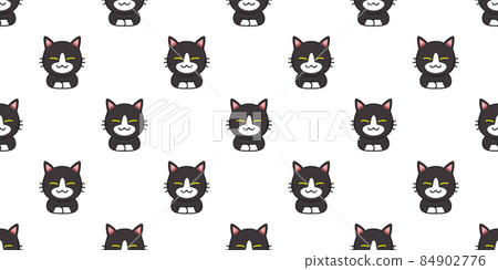 Cartoon cat seamless pattern background - Stock Illustration [84902776 ...